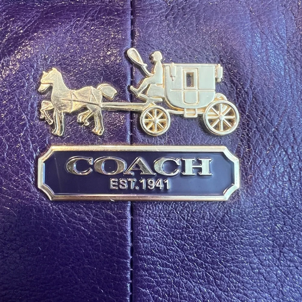 Coach 15958 Madison Purple Leather Large Convertible Shoulder Bag